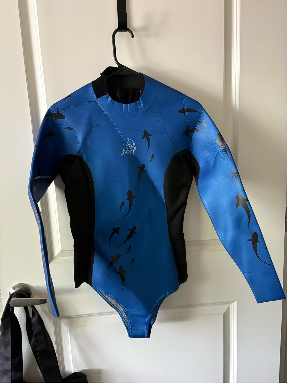 Blue Shark-Print Long Sleeve Women's Swim Suit by Xcel/Ocean Ramsey